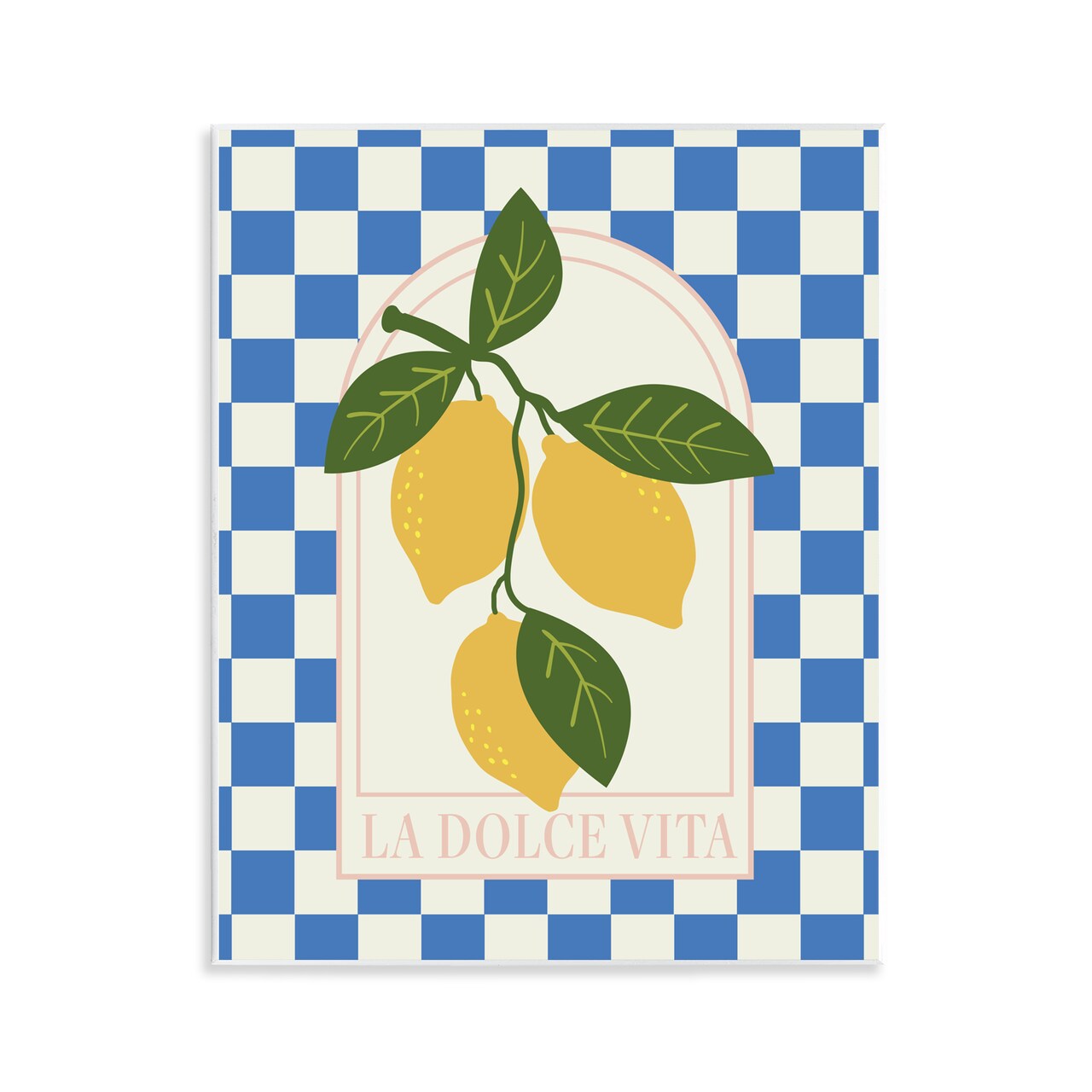 Stupell Industries Vibrant Summer Lemons Checkered Wall Plaque, design by Emily Dumas